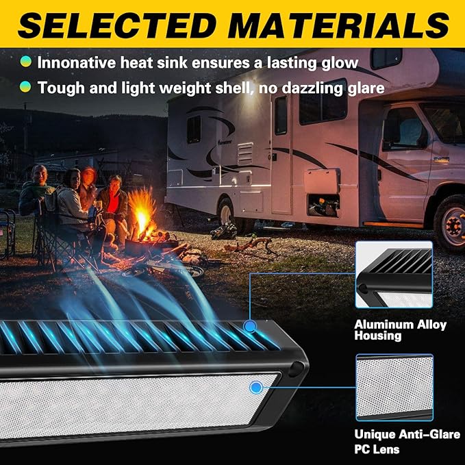 SKTYANTS 9 Inch RV Exterior Porch LED Light,RV Awning Light 12V RV Camper Porch Lights Outdoor Canopy Roof Lamp