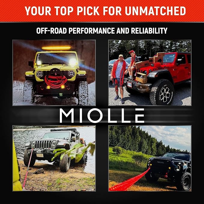 MiolleGear Tow Strap 3”x20’- 33400lbs MBS Recovery Strap Kit Includes: Tow Rope, Storage Case