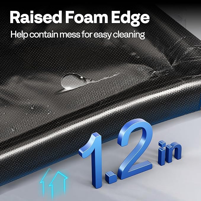 VIVOHOME Containment Mat (7'9" x 16') with Stay Put Corner, PVC Garage Floor Mats, Heavy Duty Garage Parking Mat with a Squeegee,Black