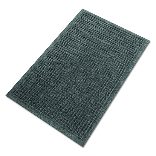 Guardian Floor Protection EG030504 EcoGuard Indoor Wiper Floor Mat, Recycled Plastic and Rubber, 3' Length, 5' Width, Charcoal
