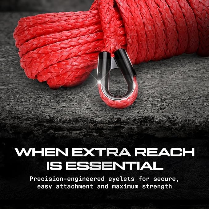 Synthetic Winch Extension Rope, 5/16" x 50' Heavy Duty Winch Cable, 7900KG Load – Ultimate Winch Rope Kit, for Car, Truck