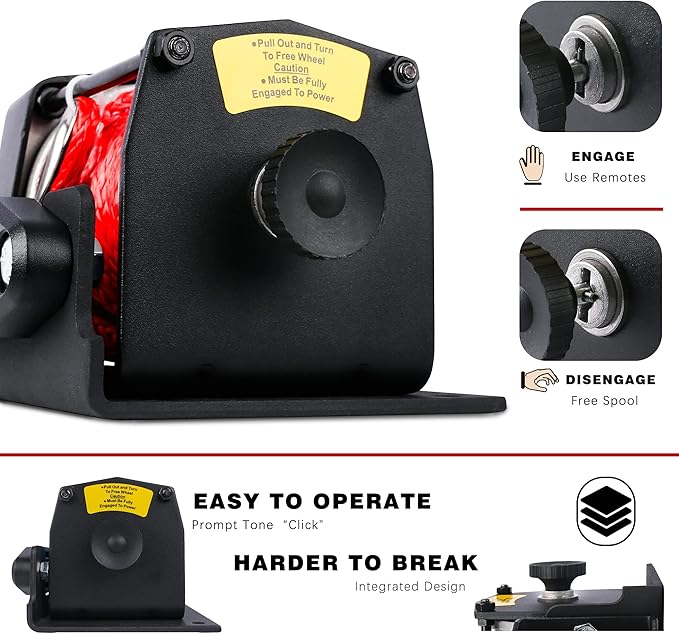 X-BULL 12V 3000LBS Electric Winch Synthetic Rope Electric Winch for Towing ATV/UTV Off Road with Mounting Bracket Wireless Remote New