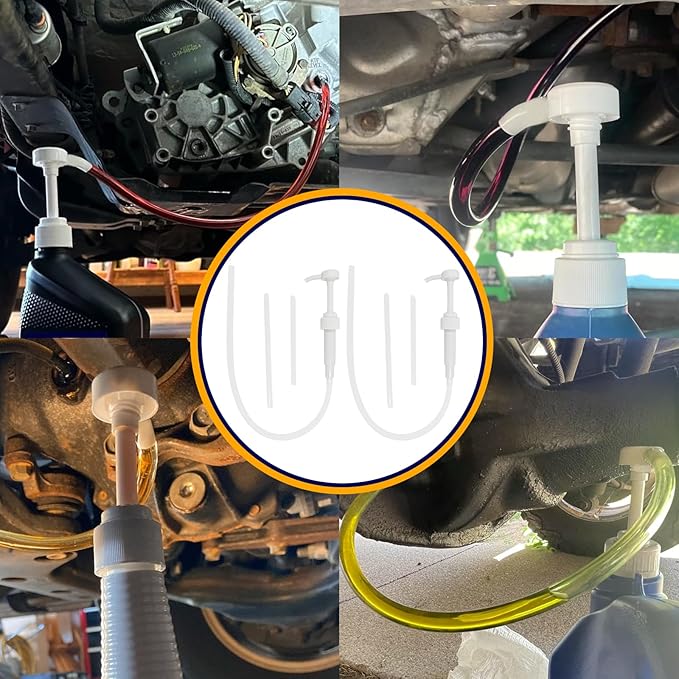 2-Pack 8cc Transfer Fluid Pump for Standard Quart Bottles - Lower Unit Gear Oil Pump and Hand Transfer Pump, Gear Oil Transfer Pump, Transmission and Differential Fluid (28mm), White