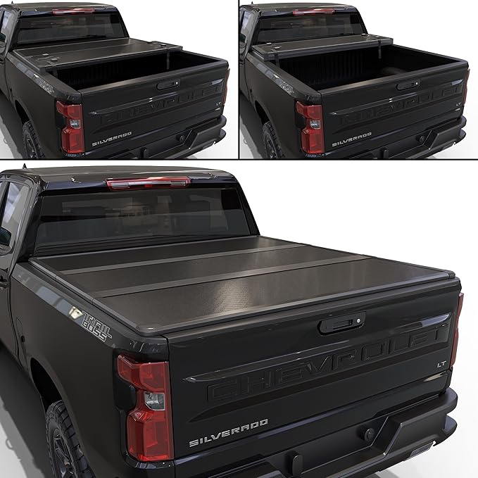 Hard Tri-Fold Truck Bed Tonneau Cover Compatible with 2007-2026 Chevy Silverado/GMC Sierra 1500 5.8ft Bed (69.6")