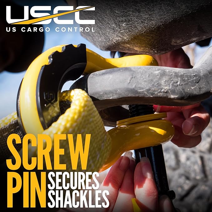 US Cargo Control Heavy Duty Tow Strap Recovery Kit - 3" x 20' Tow Strap Made in USA (24,000 LBS Break Strength), (2) 3/4" D Ring Shackles, Storage Bag - Tow Recovery Kit for Vehicle Recovery