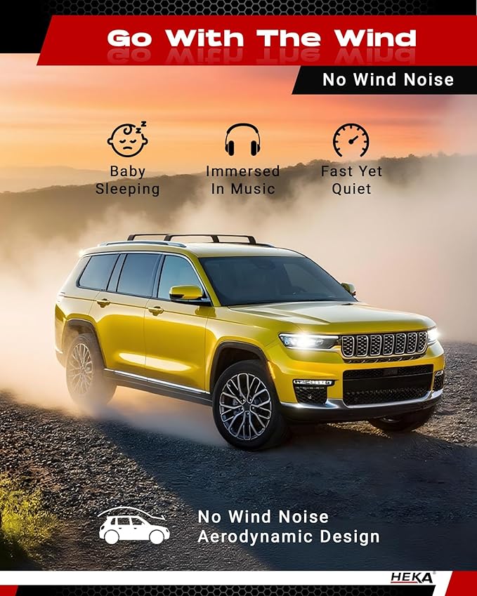 220lb Roof Rack Cross Bars Fit for Grand Cherokee L 2021 2022 2023 2024 2025 Grand Cherokee 2022 2023 2024 2025 Heavy Duty Aluminum Rails Rooftop Cargo Carriers Bikes Surfboards Kayaks Snowboards