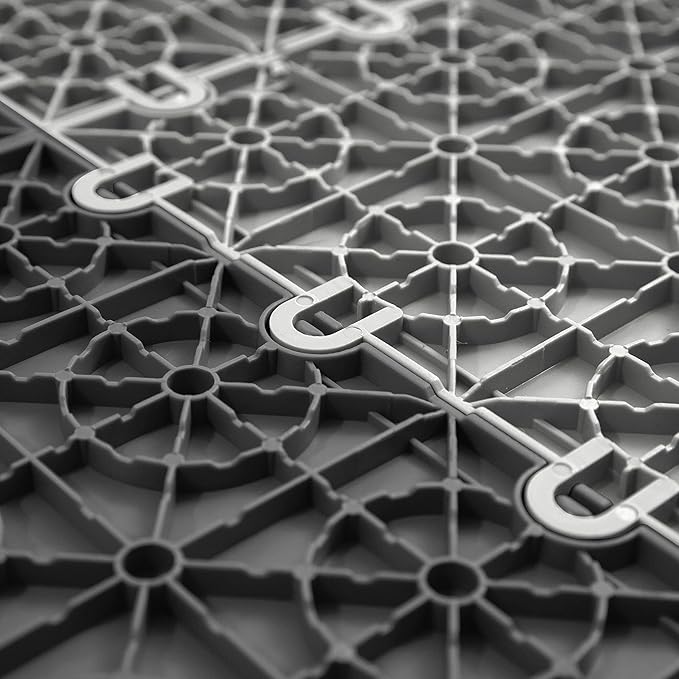 IncStores FlooringInc's Nitro 12"x12" Snap-Together Garage Flooring Tiles, Non-Slip Interlocking Plastic Floor Mat, Garage Organization & Storage, Diamond Pattern, Graphite, 52 Tiles, 52 Sq/Ft