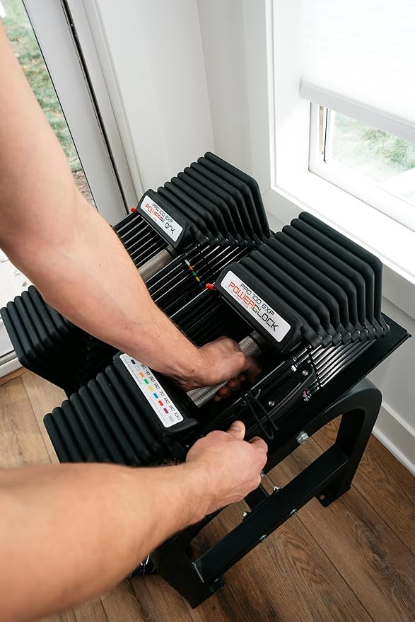 PowerBlock Pro 100 Adjustable Dumbbell, Sold As A Single Unit 5-100 lb Dumbbell – Durable Steel Build, Innovative Workout Equipment, Strength Training