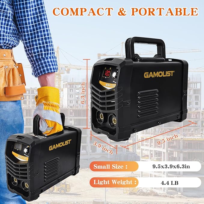 Mini Welding Machine, 110V 120Amp Portable Stick Welder, Hot Start Arc Force Anti-stick with 10PCS Welding Rods, for 1/16"-3/32" Welding Rods ARC Welder, Beginner-friendly Mini Welder