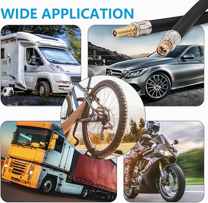 Valve Stem Extension, 2PCS 12 Inches Dually Valve Stem Extenders 6 PCS 45 90 135 Degree Brass Valve Stem Extension Adaptor for Car Truck Motorhome Trailer RV