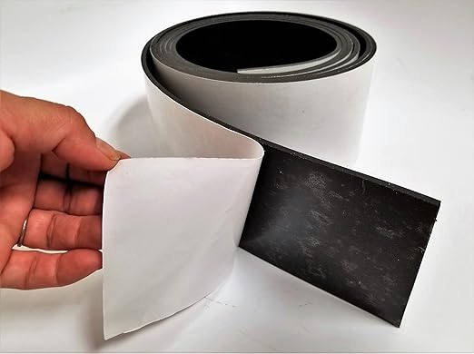 .500" 6"x 10" Neoprene Rubber Strips 60A Medium Hardness with Adhesive Backing