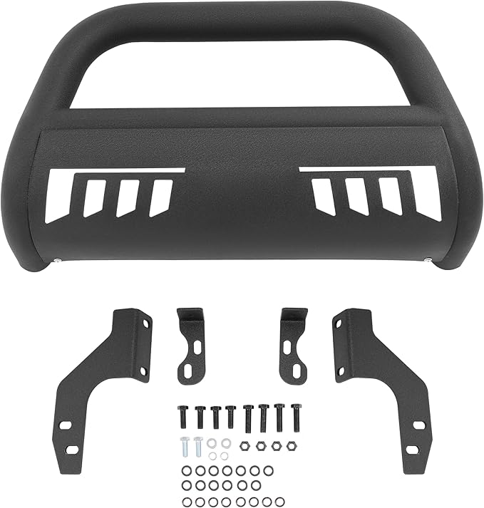 KUAFU Bull Bar Compatible with 2022 2023 2024 2025 Nissan Frontier Front Bumper Brush Guard Grille Grill Guard Push Bull Bar Steel Black