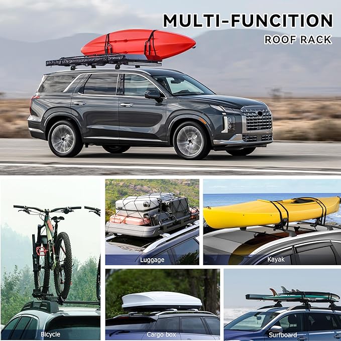 220LBS Roof Rack Cross Bars Compatible with 2019-2025 Hyundai Palisade SE SEL XRT Limited, Aluminum Crossbars Cargo Racks Rooftop Luggage Canoe Kayak Camping Gear Bike Carrier Rack