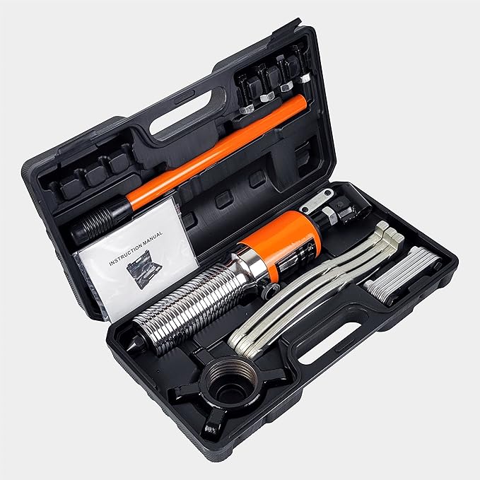 AMZCNC Hydraulic Gear Puller 5 Ton Max. Capacity Hydraulic Puller 2 or 3 Jaws Bearing Hub Separator,Hydraulic Puller Separator Tool for Pulling Hubs, Flanges, Gears, Bearings (5Ton 8" jaw)