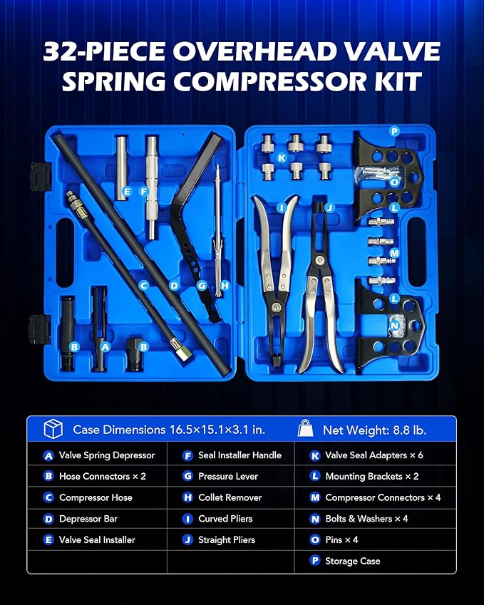 Orion Motor Tech Valve Spring Compressor, Universal Overhead Engine Valve Spring Remover and Installer OHV OHC Compressor Tool, Valve Stem Tool Valve Holder Tool Valve Keeper Remover and Installer