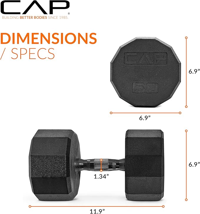 CAP Barbell Coated Dumbbell Weight | Multiple Options Pairs & Sets