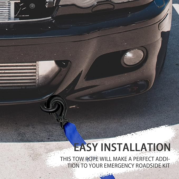 Trailer Winch Strap with Hook, 1.5in 16ft Heavy Duty Boat Winch Strap with 4500lbs Break Strength for Towing Vehicles, Boats, Trailer, Towing (Blue)