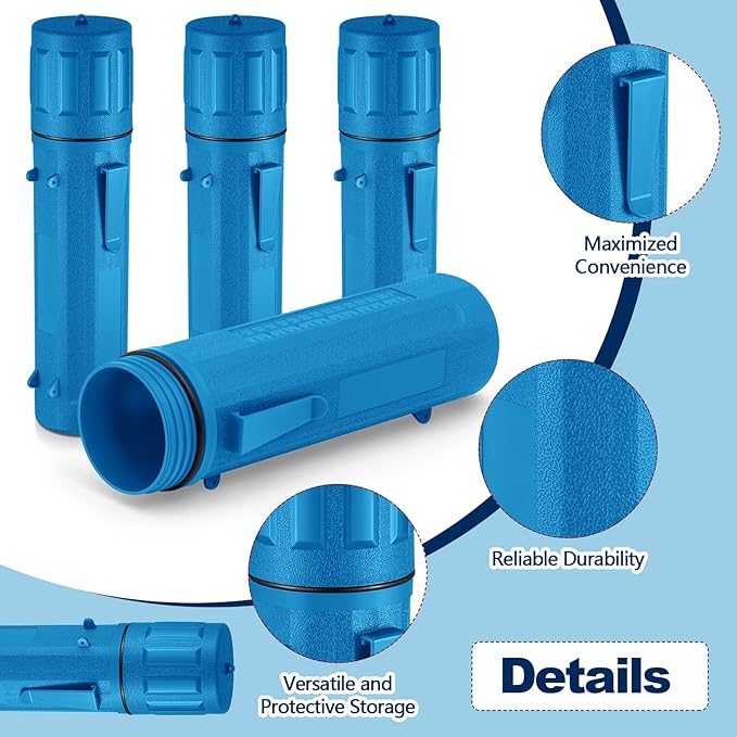 Zonon 4 Pcs Electrode Rod Storage Tube 14 Inch Airproof and Waterproof Welding Rod Holder for Canister(Blue)