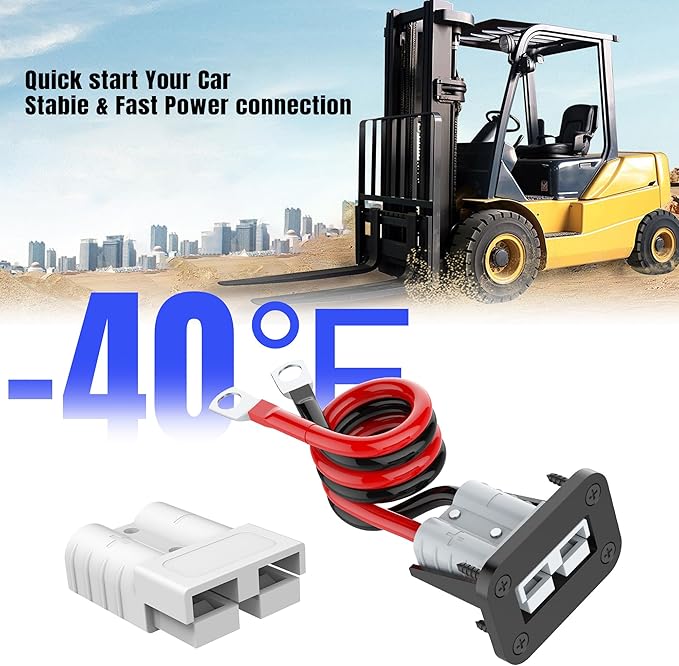 Battery Quick Disconnect Connector, Battery Cable Connector Quick Disconnect Battery Terminal, Anderson Connector, 8Awg Wire Harness Plug Connector Kit for Car Winch Trailer,Forklift