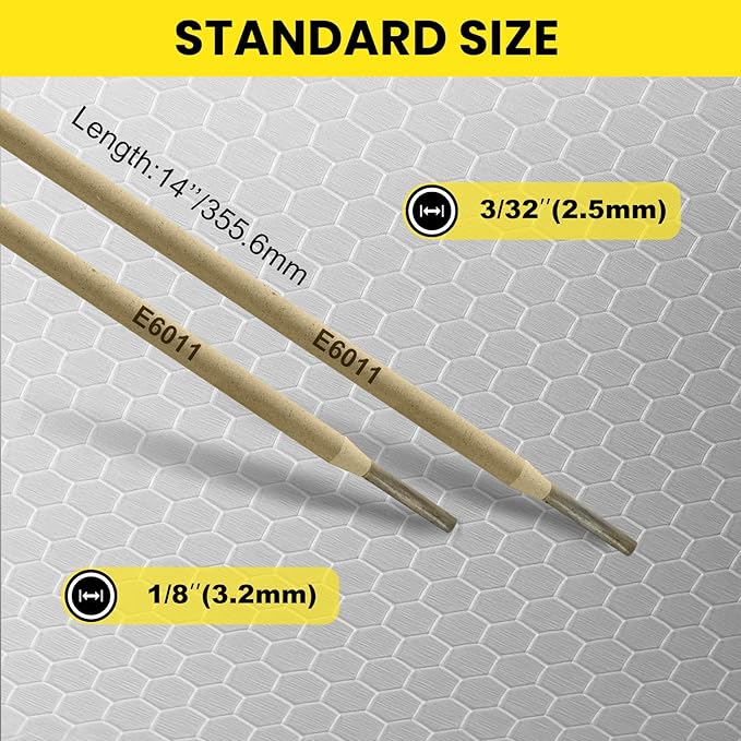 E6011 Welding Rods 3/32" 4.4LB - Carbon Steel Stick Electrodes with Low Spatter & Easy Slag Removal for ARC Welding, Home Repair, Construction