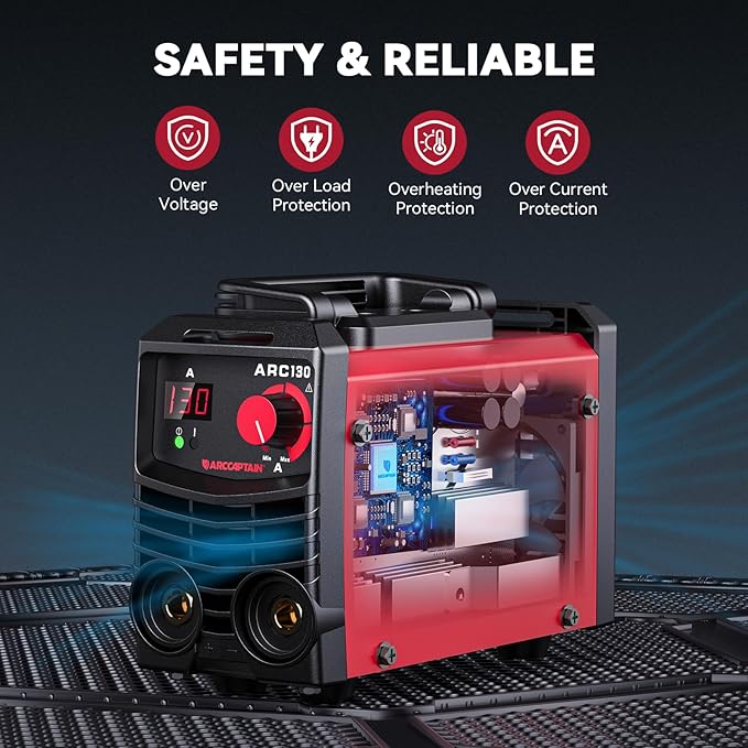 ARCCAPTAIN Stick Welder 110V 130A Mini Welder, Portable MMA ARC Welder Machine for Just One Step, IGBT Inverter Welding Machine with Hot Start, Arc Force, Anti-Stick