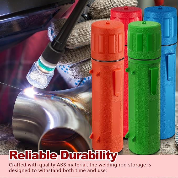 Zonon 4 Pcs Electrode Rod Storage Tube 14 Inch Airproof and Waterproof Welding Rod Holder for Canister(Red,Blue,Green Orange)