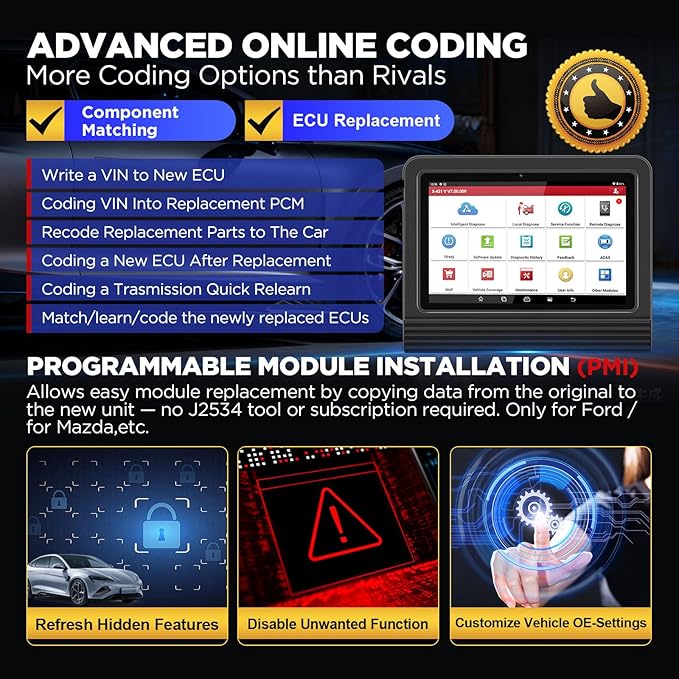 LAUNCH X431 Pro V5.0 2025 New Generation Automotive Diagnostic Scanner Tool, OEM Bluetooth Bidirectional OBD2 Scan Tool with CANFD & DOIP, 38+ Special Functions for All Cars