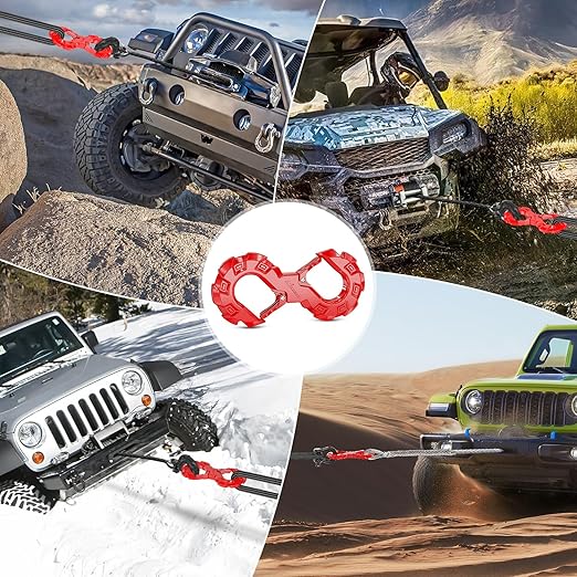 Nilight S-Shape Shackle, Quick Release Tow Hook for Winch Cable Ropes, 33,000 lbs Heavy Duty for Off-Road Recovery, Towing Extension, Tree Saver, Winch Shackle, Forged Steel, Red