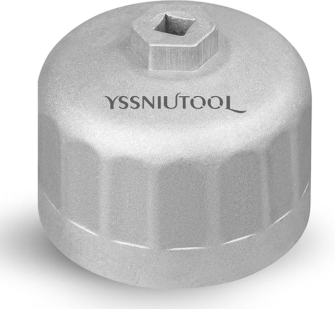 86.6mm 16 Flutes Oil Filter Wrench for Volvo and BMW With 86mm 16 Flutes Cartridge Style Oil Filter Housing Caps, Oil Filter Removal Tool For Changing Oil (silver)