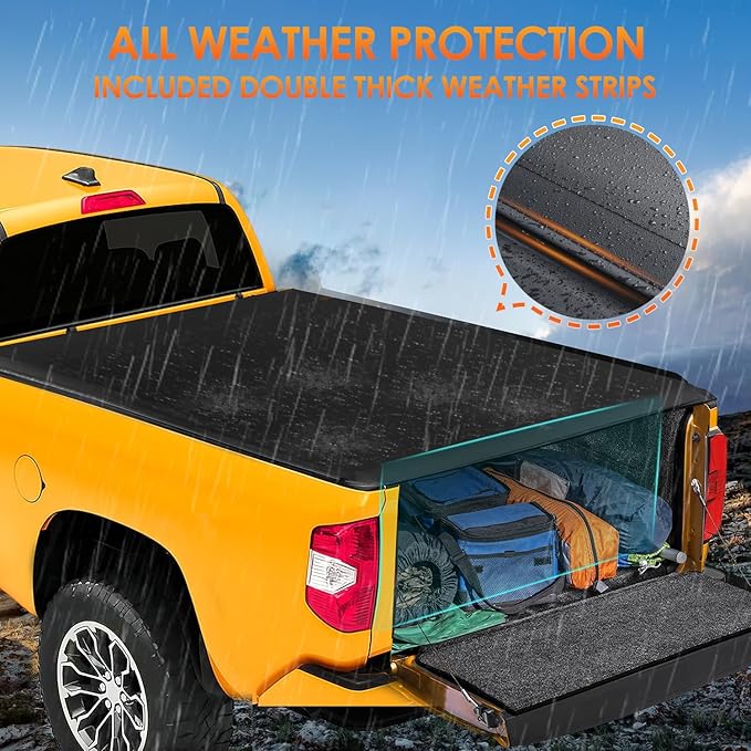 Nilight Soft Roll-Up Tonneau Cover Compatible with Toyota Tundra 2007 2008 2009 2010 2011 2012 2013 2014 2015 2016 2017 2018 2019 2020 2021–6.5ft Truck Bed Cover