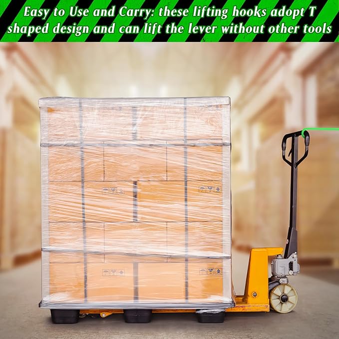 Zonon 4 Pack 31" Green Fifth Wheel Puller 5th Wheel Pin Puller for Semi Truck Cotter Spring Pulling Tool Solid Steel Dock Hooks Portable Type Lifting J Hook for Pulling Storm Drain Manhole Covers