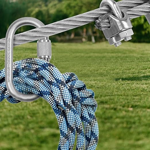 1/2" Stainless Steel Cable 75FT, 7x19 Strands Wire Rope Cable with 23000 lbs Breaking Strength, Stainless Steel Wire Rope with M12 Clips Clamp and Thimbles for Boat Lift Cable, Winch Cable