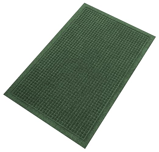 Guardian EG020308 EcoGuard Indoor Wiper Floor Mat, Recycled Plastic and Rubber, 2' x 3', Green