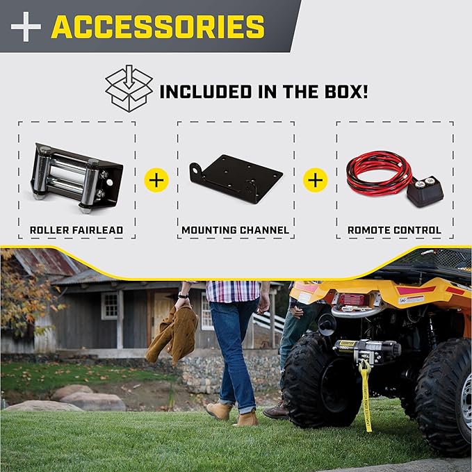 Champion Power Equipment 3000-lb. ATV/UTV Winch Kit