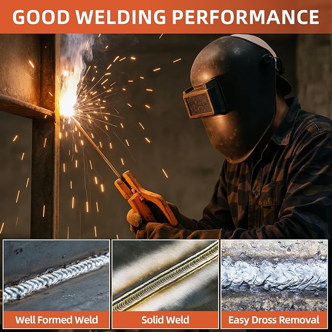 E7018 Welding Rods 3/32" 2.2LB - Carbon Steel Stick Electrodes with Low Spatter & Easy Slag Removal for ARC Welding, Home Repair, Construction