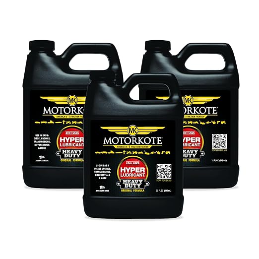 MotorKote Hyper Lubricant Heavy Duty Engine Treatment | Friction Reducer for Gas & Diesel Engines | 32 oz., 3-Pack