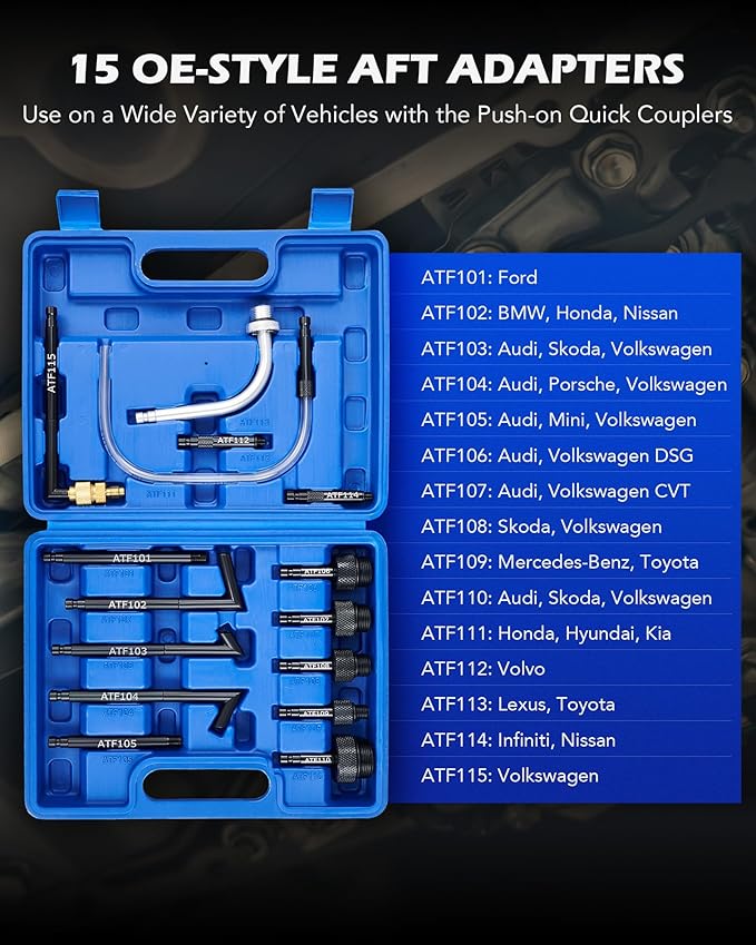 Orion Motor Tech Oil Extractor Pump and Dispenser Tool Kit, 6L Pneumatic Transmission Fluid Bleeder Set, 1.6 gal 2 Way Vacuum Fluid Evacuator and Filler Oil Change Kit 15 ATF Refill Adapters 3 Hoses