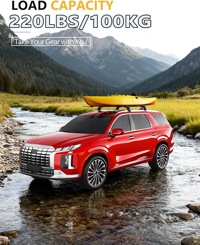 Tuyoung Roof Rack Cross Bars Compatible with Hyundai Palisade 2019-2025 SE SEL XRT Limited Calligraphy, 220lbs Lockable Heavy Duty Anti-Theft Aluminum Rails Crossbars Cargo Carrier Bag