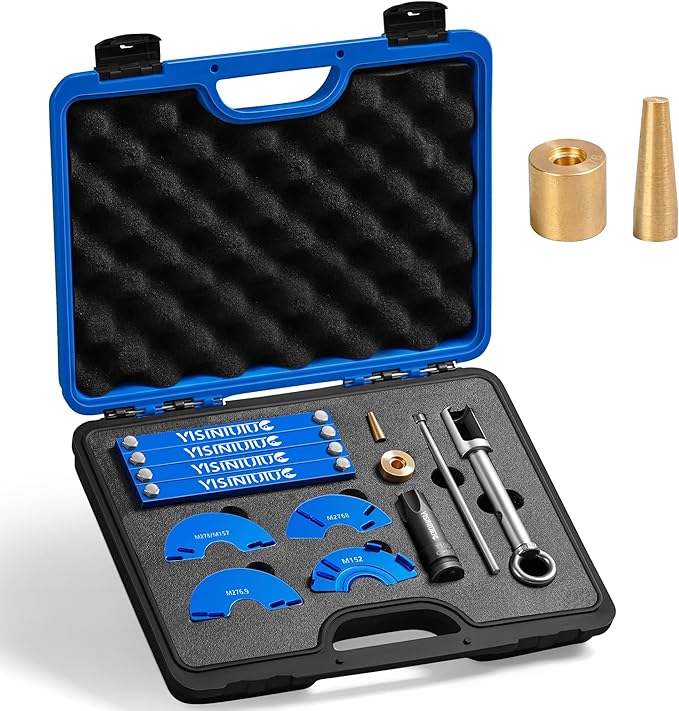 Engine Alignment Locking Timing Tool Kit with 4PCS Camshaft Adjuster Tool Kit, Compatible with Mercedes Benz M157/M276/M278, T60 & T100 Camshaft Scoket, Fuel Injector Puller