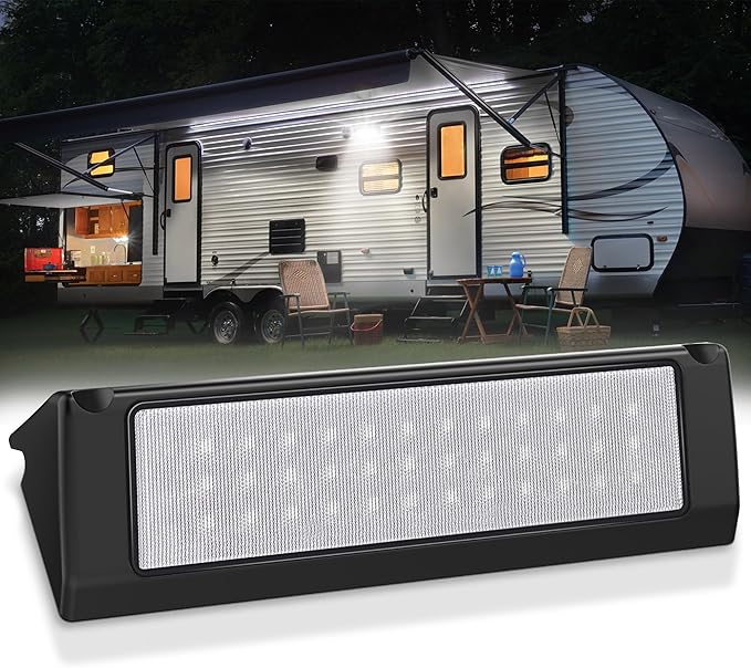 MICTUNING RV Porch Light, 9 Inch 54W LED Exterior Utility Awning Light 6000K, Aluminum Housing IP67 Waterproof Replacement Lighting for Trucks, Trailers Bus Marine Boats Campers