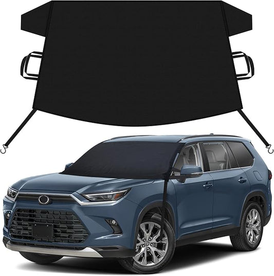 EcoNour Car Snow Cover Compatible for Highlander| Windshield Cover for Ice and Snow with S-Hook Straps | Heavy-Duty 600D Oxford Winter Car Cover, Waterproof & Anti-Slip