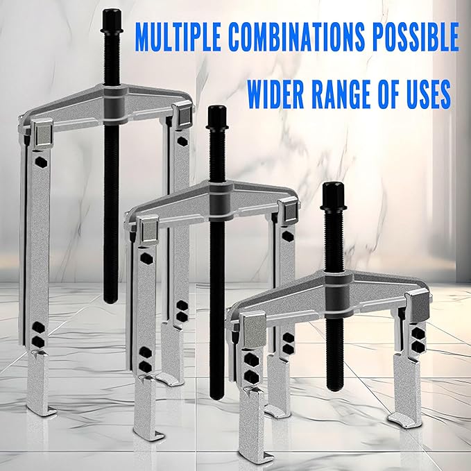 3 in 1 Gear Puller Set,9pcs 2 Jaw Bearing Flywheel Puller Kit with Reversible Jaws,Cr-V Steel Heavy Duty Pulley Puller Tool for Pulley Gear Bearing Flywheel Removal.