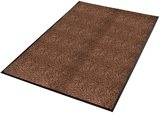 Guardian Platinum Series Indoor Wiper Floor Mat, Rubber with Nylon Carpet, 6'x13', Brown