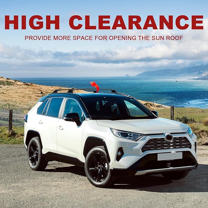 KINGGERI Lockable 260lbs Roof Racks Cross Bars Fit for Toyota RAV4 2019-2025 Accessories, Aluminum Heavy Duty Crossbar Anti-Theft Metal (Not for Adventure/TRD Off-Road/Hybrid Woodland Edition/22-25LE)