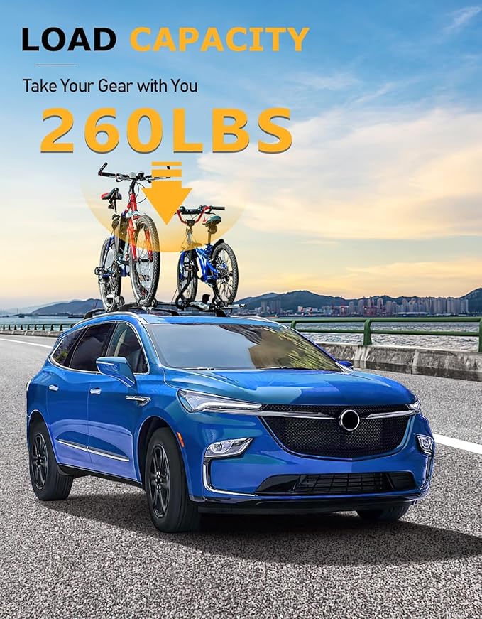 Tuyoung All Aluminum Roof Rack Cross Bars Compatible with Buick Enclave 2018-2025 (with Flush Side Rails), 260lbs Lockable Heavy Duty Roof Rails Crossbars Cargo Carrier Luggage Kayak Accessories