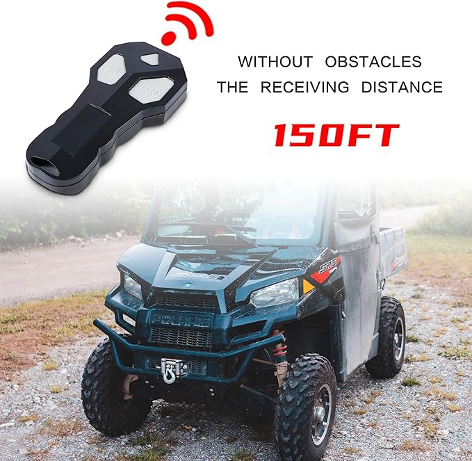 X-BULL Winch 4500LBS Steel Cable Electric Winch with Roller Fairlead, Wired Handle and Wireless Remote,Easy to Install
