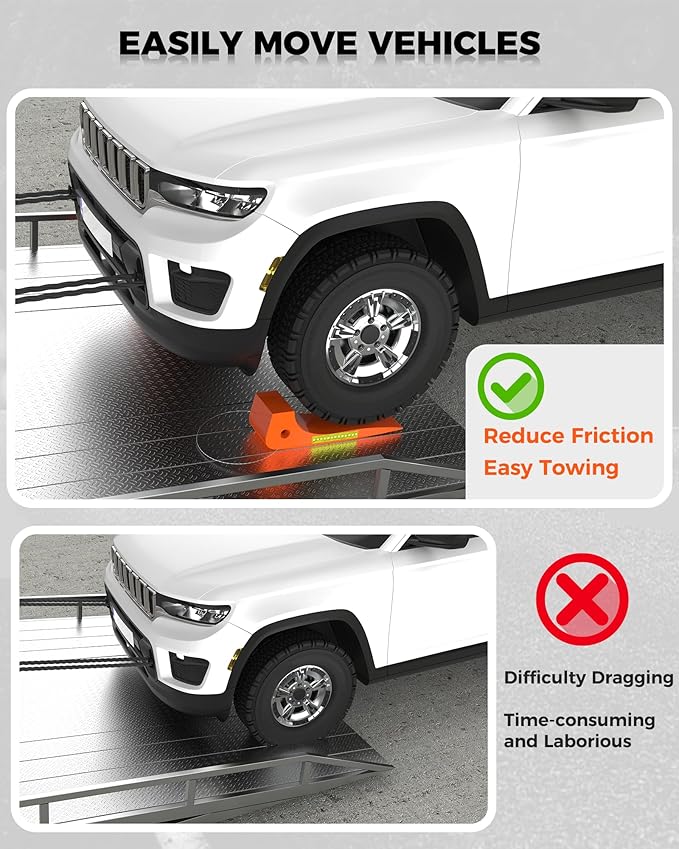 Heavy-Duty Tire Skates for Tow Truck Accessories,4 Pack,4,000 lb Working Load Limit,Orange