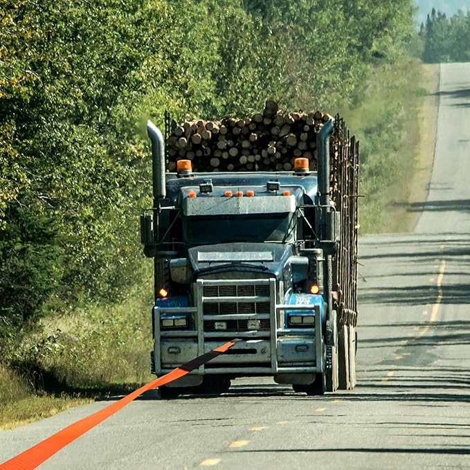 Windyun 4" x 50 ft Recovery Tow Strap Road Straps Heavy Duty Tow Rope Recovery Rope with Reinforced Loops and Protective Sleeves for Vehicle Truck Winching Gear Accessories 20, 000 Lbs