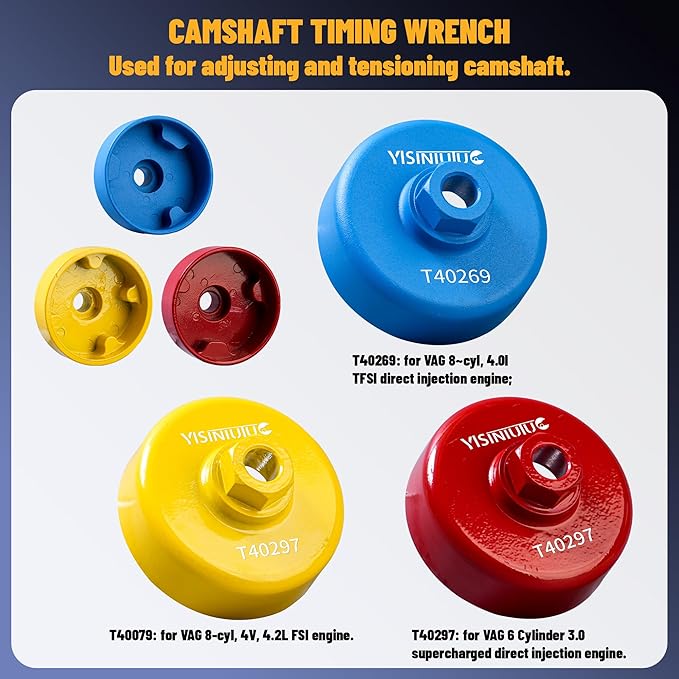Camshaft Timing Tool Compatible with Audi VW 2.0T,2.4, 2.8, 3.0T, 3.2T, 4.2, 5.2 Engine Camshaft Adjuster Key T40133 T40070 T40026 T40071 T40058 T10172 T40069 T10035 T40079 T40269 T40297 Porsche 3.0