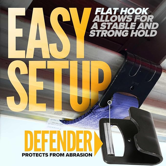 US Cargo Control Winch Straps 4" x 30' (2-Pack), 5,400 LBS Working Load Limit, Heavy Duty Flatbed Tie Downs with Flat Hooks, Blue 4 Inch Straps for Flatbed Trailer, Truck, and Cargo Securement